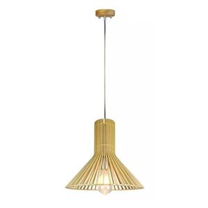 V-Tac Vt-3350 Lampadario Portalampada 1mt E27 In Vero Legno Ф350mm Con Cavo In Gomma - Sku 40511