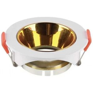 V-Tac Vt-931 Portafaretto Led Da Incasso Rotondo Faretto Gu10 Colore Bianco Con Riflettore Oro Dorato Sku 6648