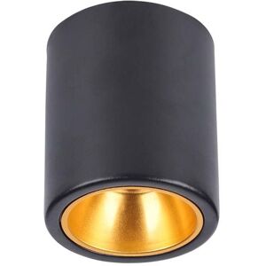 V-Tac Vt-978 Portafaretto Led Da Soffitto Montaggio A Plafone Rotondo Gu10 Colore Nero E Riflettore Oro Sku 6691