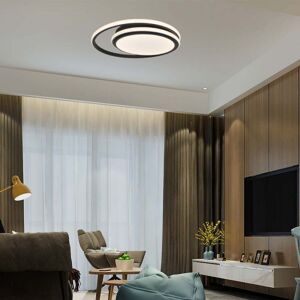 V-Tac Vt-7761 Lampadario Led Da Soffitto Rotondo Nero Doppio Cerchio 450mm 38w 4000k Design Moderno - Sku 6920