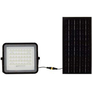 V-Tac Vt-80w Faro Led Nero Con Pannello Solare 10w E Telecomando Led Proiettore Con Batteria Sostituibile 4000k 3m Cavo - 7824