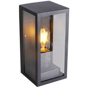 V-Tac Vt-837 Portalampada Wall Light Alluminio E Vetro Rettangolare Nero 1xe27 Ip44 - Sku 8517