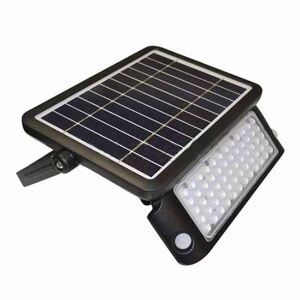 V-Tac Vt-787-10 Faro Led 10w Slim Autoalimentato Nero Con Pannello Solare E Sensore Pir Bianco Naturale 4000k - Sku 9869