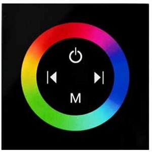 Controller Dimmer Incasso Quadrato Touch 12v 144w Per Strip Led Rgb Sfondo Nero