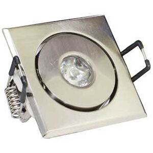 Faretto Incasso Led 1w Orientabile Quadrato Nickel Bianco Caldo 2700k + Driver