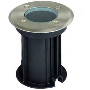 V-Tac Vt-7677 Portalampada A Incasso Lampada Interrata Segnapassi Calpestabile Rotondo Colore Nero E Acciaio Gu10 Ip65  - Sku 7515