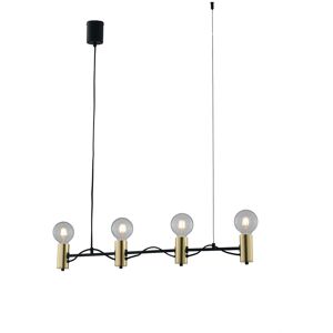 Lampadario Sospensione Axon Class Colore Nero Oro 60W Mis 89 x 7,5 x 120 cm