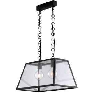 Lampadario Sospensione Lexington Industrial Vintage Colore Nero 40W Mis 57 x 27 x 30 x 110H cm