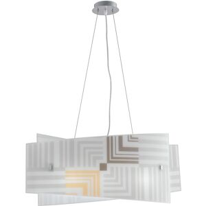 Lampadario Sospensione Seventy Coordinati Colore Bianco 60W Mis 60 x 20 x 120 cm