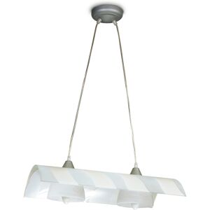 Lampadario Sospensione Zebrata Henging Colore Bianco 60W Mis 50 x 33 x 120 cm