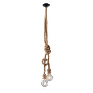 Lampadario Sospensione Rope Industrial Vintage in Corda 2x40W