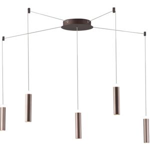 Lampadario Plafoniera Led Candle Eclettico Colore Bronzo 5 x 7W Dim 20 x 400 x 22 cm