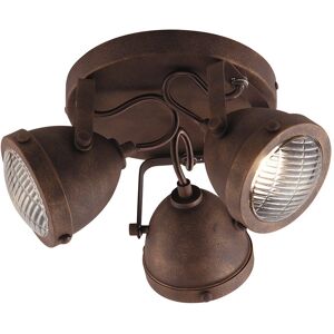 Lampadario Plafoniera Led Habana Industrial Vintage Colore Ruggine 8W Mis 30,5 x 15,5 cm