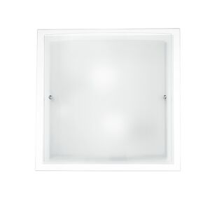 Lampadario Plafoniera Dritta Curva Ceiling Lamp Colore Bianco 60W Mis 40 x 40 cm