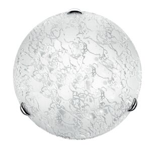Lampadario Plafoniera Ghiaccio Ceiling Lamp Colore Bianco 60W Mis 40 cm