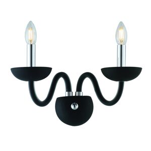 Applique Alfiere Elegance Colore Nero 2 x 40W Mis 37 x 26 x 23 cm