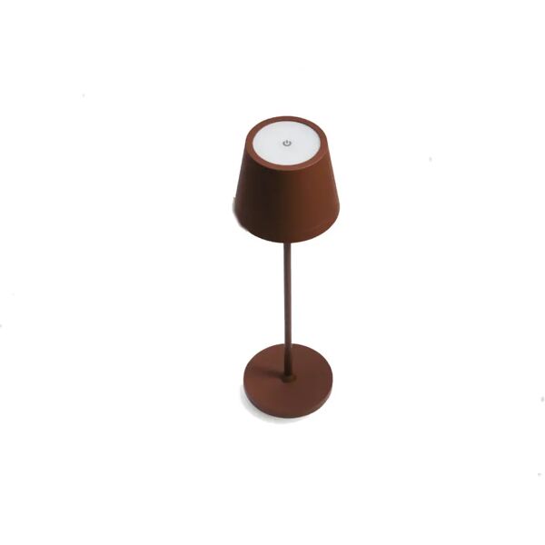 lampada led ricaricabile da tavolo corten touch dimmerabile esterno interno ip54 2700k