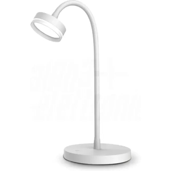 lampada da tavolo led con interruttore touch luce calda 4.6w snodabile, colore bianca