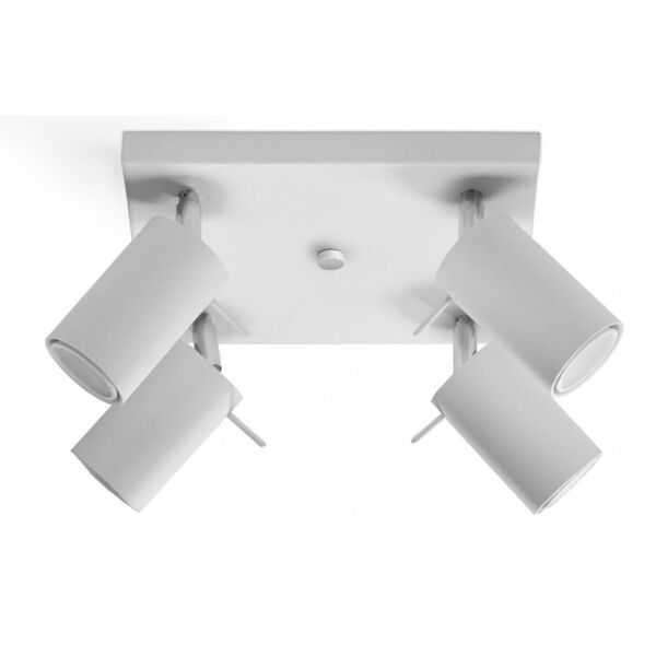 sollux plafoniera orientabile ring 4 white da soffitto e parete