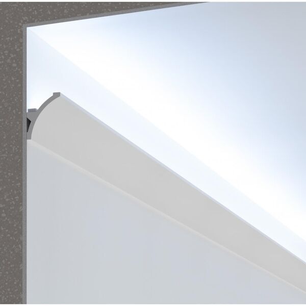 leddiretto cornice pitturabile stondata per parete per strisce led - 2m