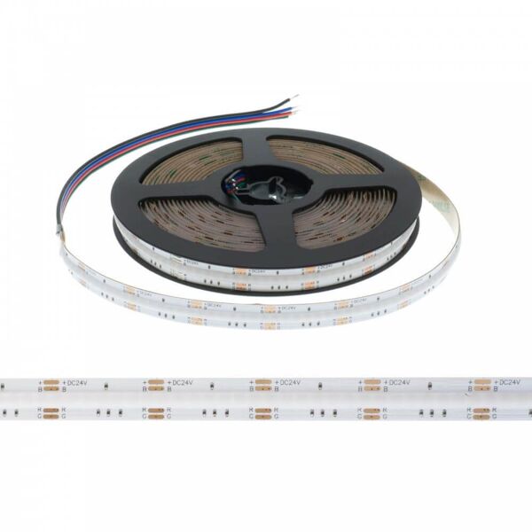 leddiretto striscia led cob rgb multicolore 16w/m, 24vdc, ip20, 5m professional