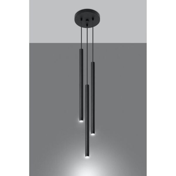 sollux lampadario a sospensione pastelo 3p black