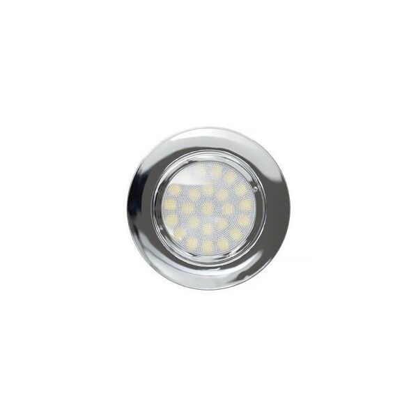 ultralux faro da incasso led 220v 4w, ip44, foro ø56mm - 60mm cromato