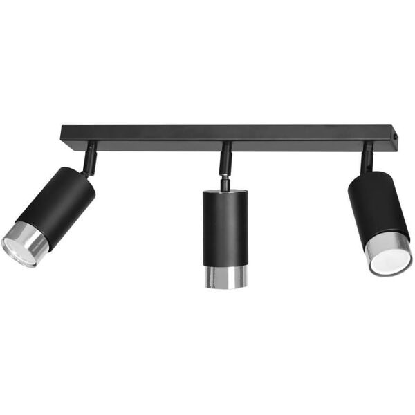 emibig lighting lampadario orientabile hiro 3 black e white da soffitto e parete