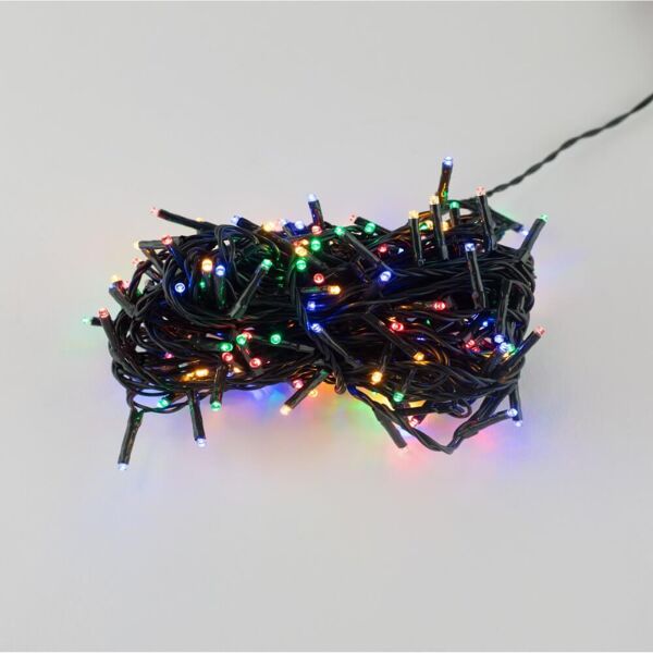 eurolamp catenaria natalizia led, 8 giochi di luce, 8m, cavo verde, ip44, multicolor