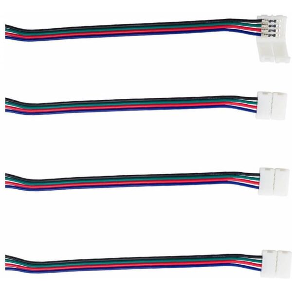 leddiretto connettore rgb 4pin 10mm + cavo 15cm (per strisce led) - (conf. 4pz)