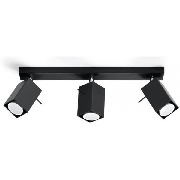 sollux plafoniera orientabile merida 3 black da soffitto e parete