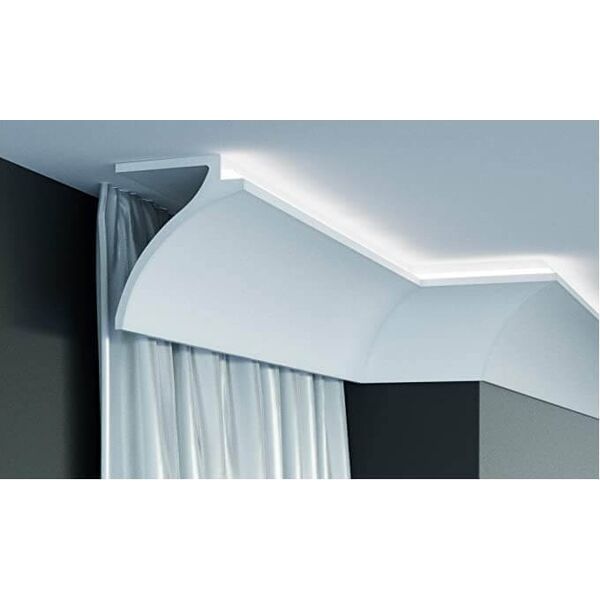 leddiretto cornice pitturabile per illuminazione indiretta tenda e soffitto per strisce led - 2m