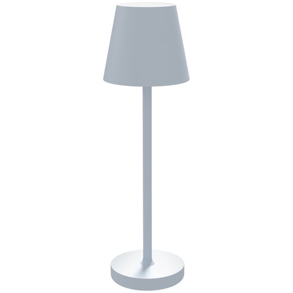 homcom lampada da tavolo portatile in acrilico e metallo da 3600mah con cavo di ricarica, Ø11.2x36.5 cm, grigio