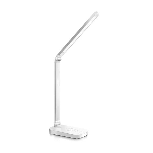 lampada da tavolo led bianca 5w con ricarica wireless e usb dimmerabile con temperatura colore regolabile aigostar