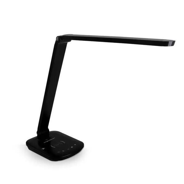 lampada da tavolo led nera 8w con ricarica wireless e usb dimmerabile con temperatura colore regolabile aigostar