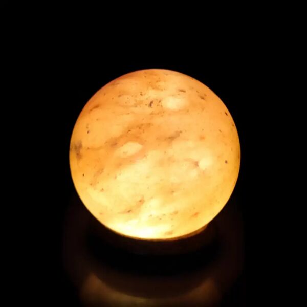 lampada di sale himalayano rosa naturale a forma di sfera 3kg ledleditalia