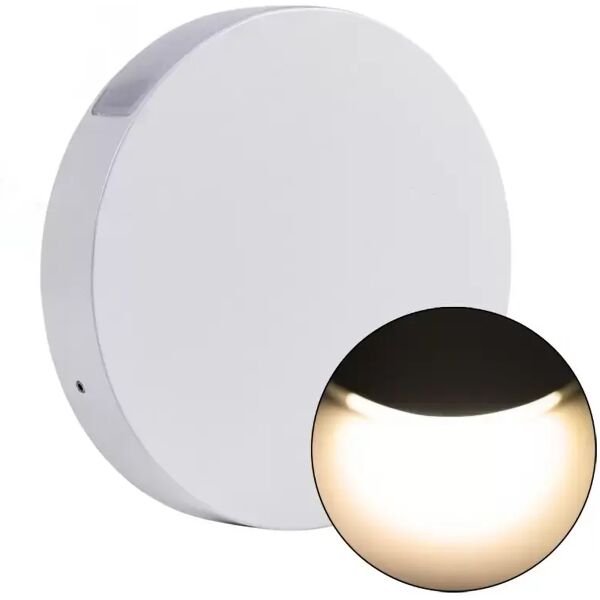 applique led da parete slim 6w rotonda bianco doppia emissione bianco caldo 3000k wisdom