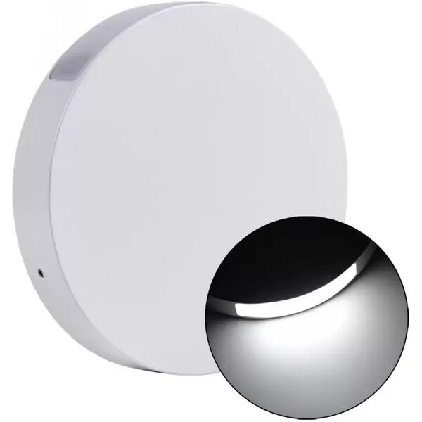 applique led da parete slim 6w rotonda bianco doppia emissione bianco freddo 6500k wisdom