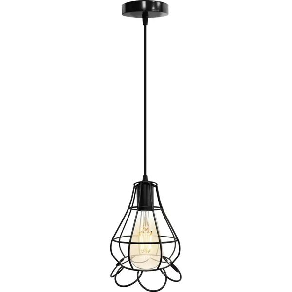 lampadario da soffitto industrial style nero 1 x e27 novaline