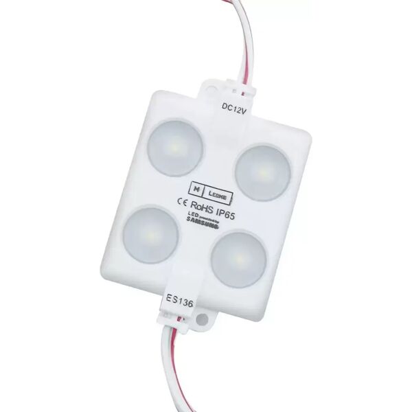 moduli led smd 12v 2w 4 led ip65 catena 20pz per insegne pubblicitarie bianco freddo 6000k m ledme