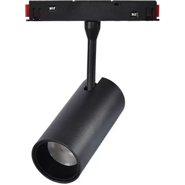 faretto led da binario magnetico 16mm 10w nero orientabile bianco neutro 4000k m ledme