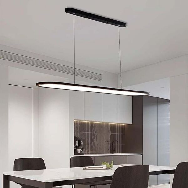 v-tac vt-7821 lampadario led 24w plafoniera ovale sospesa 80*100cm design moderno colore nero luce 4000k - 10045