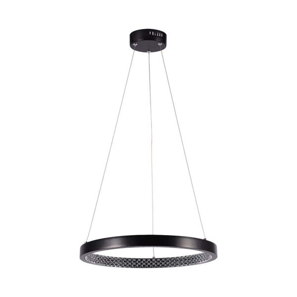 v-tac vt-7823 lampadario led a sospensione rotondo 19w forma circolare anello sospeso in metallo d:40cm luce 3000k nero - sku 10052