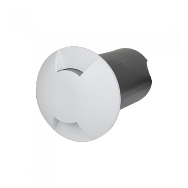 v-tac vt-1161 faretto incasso segnapasso led 1w 2 fasci bianco caldo 3000k rotondo in alluminio bianco ip67 - sku 1465