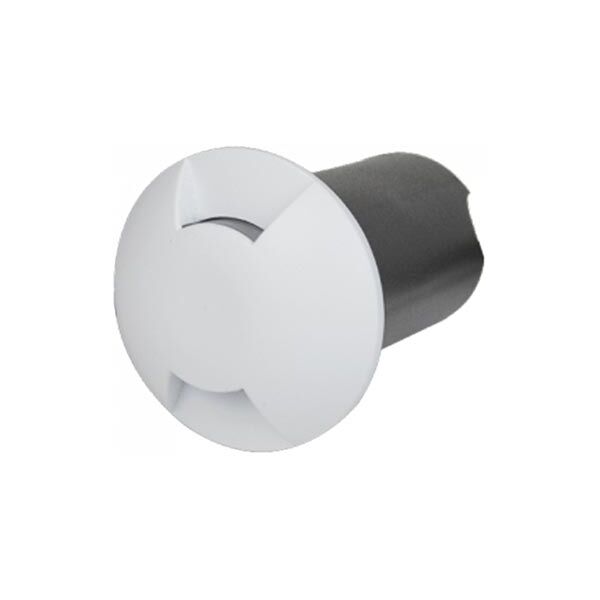 v-tac vt-1161 faretto incasso segnapasso led 1w 2 fasci bianco freddo 6400k rotondo in alluminio bianco ip67 - sku 1467