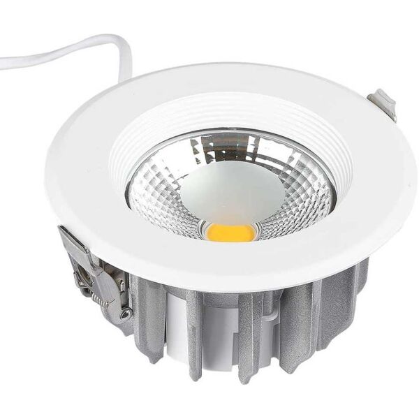 v-tac vt-26301 faretto led da incasso rotondo 30w cob luce naturale 4000k downlight - sku 211277