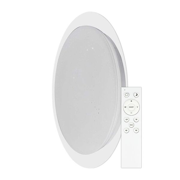 v-tac vt-8401 plafoniera led 40w rotonda corpo bianco 47cm effetto stellato luce 3in1 dimmerabile con telecomando - sku 2114741