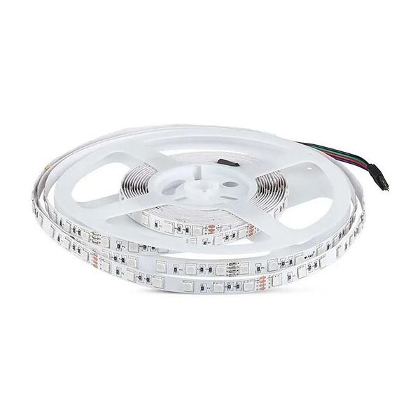 v-tac vt-5050 striscia led 24v smd5050 10m 7w/m 60led/m multicolore rgb ip20 - sku 212592