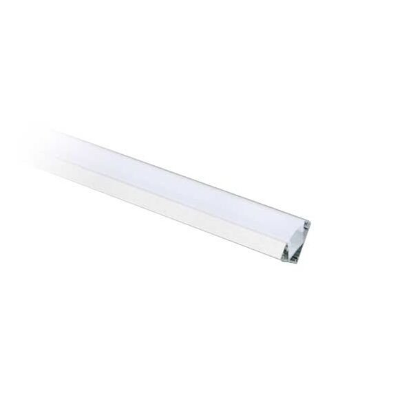 v-tac vt-8114 profilo in alluminio angolare da 2m milky cover per striscia led - sku 3356