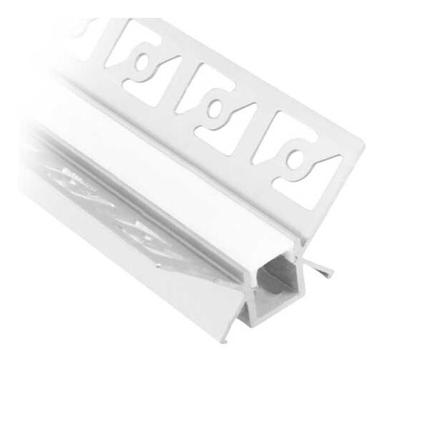 v-tac vt-8104 profilo in alluminio angolari a scomparsa cartongesso da 2m milky cover per striscia led - sku 3362
